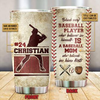 Baseball Behind Every Baseball Player Custom Tumbler - Thegiftio UK