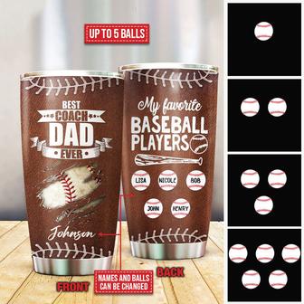 Baseball Best Coach Dad Personalized Tumbler - Gift for Dad - Thegiftio UK