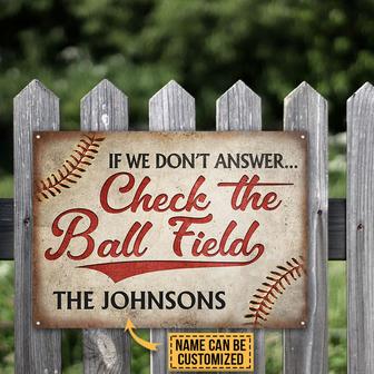 Baseball Check The Ball Field Custom Metal Sign - Thegiftio UK
