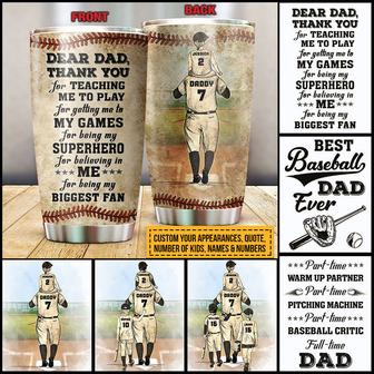 Baseball Dad And Child Personalized Tumbler - Gift for Dad - Thegiftio UK