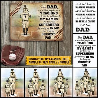 Baseball Dad And Child Thank You Custom Sign - Gift for Dad - Thegiftio UK