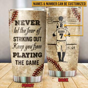 Baseball Dad And Son Never Let The Fear Custom Tumbler - Dad - Thegiftio UK