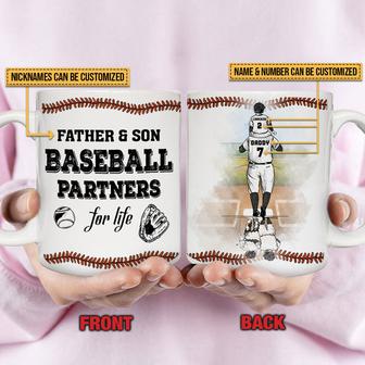 Baseball Dad And Son Partners For Life Custom Mug - Gift - Thegiftio UK