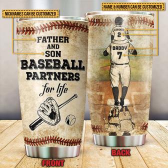 Baseball Dad And Son Partners For Life Custom Tumbler - Gift - Thegiftio UK