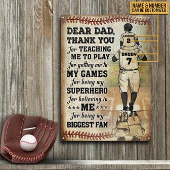Baseball Dad And Son Thank You Custom Metal Sign - Dad Gift - Thegiftio UK