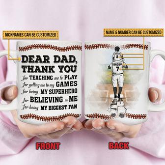 Baseball Dad And Son Thank You Custom Mug - Gift for Dad - Thegiftio UK