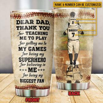 Baseball Dad And Son Thank You Custom Tumbler - Gift for Dad - Thegiftio UK