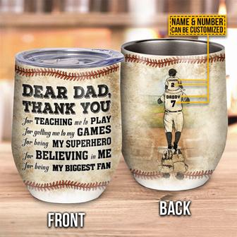 Baseball Dad And Son Thank You Custom Tumbler - Gift for Dad - Thegiftio UK