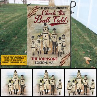 Baseball Family Check The Ball Field Custom Flag - Gift - Thegiftio UK