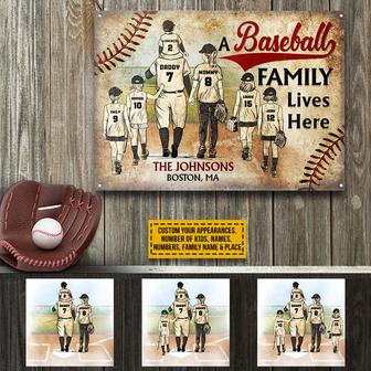 Baseball Family Lives Here Personalized Sign - Family Gift - Thegiftio UK