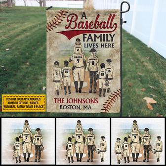 Baseball Family Lives Here Personalized Flag - Family Gift - Thegiftio UK