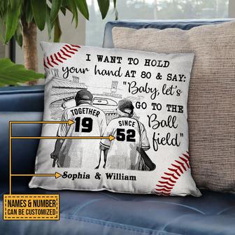 Baseball Hold Your Hand Custom Pillow - Gift for Couples - Thegiftio UK