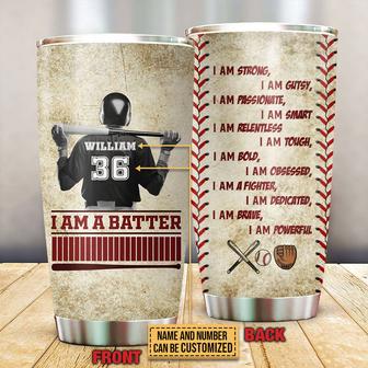 I Am A Batter Personalized Tumbler - Gift for Baseball Fans - Thegiftio UK