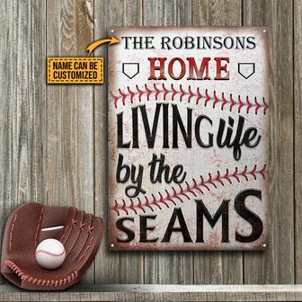 Living Life Personalized Metal Sign - Gift for Baseball Fans - Thegiftio UK