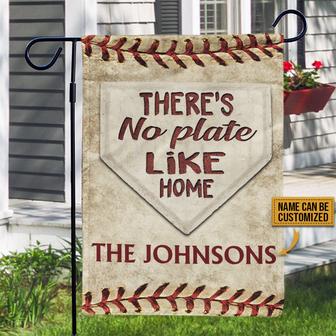 No Plate Like Home Personalized Flag - Baseball Gift - Thegiftio UK
