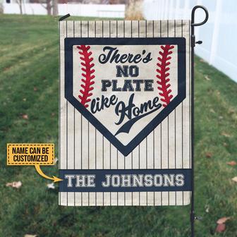 No Plate Like Home Personalized Flag - Baseball Gift - Thegiftio UK