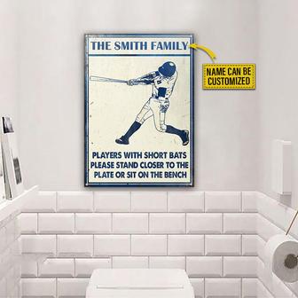 Personalized Baseball Players Short Bats Custom Metal Sign - Thegiftio UK