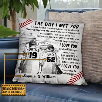 The Day I Met Personalized Pillow - Gift for Couples - Thegiftio UK