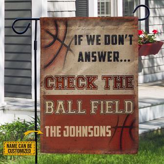 Basketball Check The Ball Field Personalized Flag - Thegiftio UK