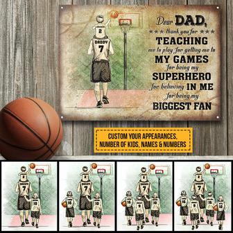 Basketball Dad And Child Thank You Custom Metal Sign - Thegiftio UK