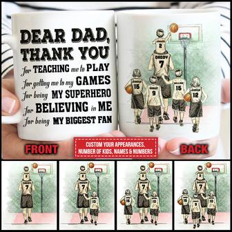 Basketball Dad And Child Thank You Custom Mug - Gift for Dad - Thegiftio UK