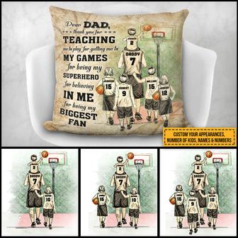 Basketball Dad And Child Thank You Custom Pillow - Dad Gift - Thegiftio UK