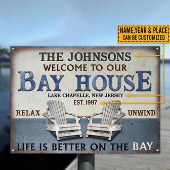 Bay House Life Is Better Personalized Metal Sign - Home Gift - Thegiftio UK