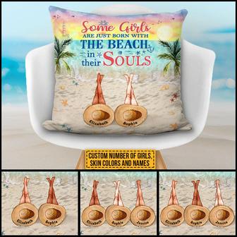 Beach Bestie Beach In Souls Custom Pillow - Gift for Friends - Thegiftio UK