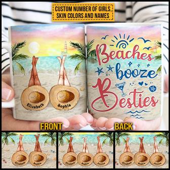 Beach Bestie Beaches Booze Custom Mug - Gift for Best Friend - Thegiftio UK