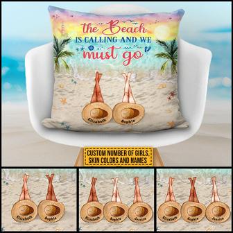 Beach Bestie The Beach Is Calling Custom Pillow - Thegiftio UK