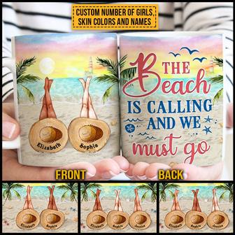 Personalized Beach Bestie The Beach Is Calling Custom Mug - Thegiftio UK