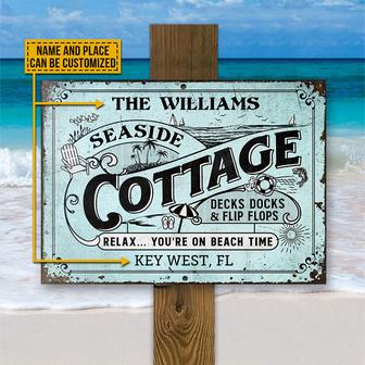 Personalized Beach Cottage Relax Custom Metal Sign - Gift - Thegiftio UK