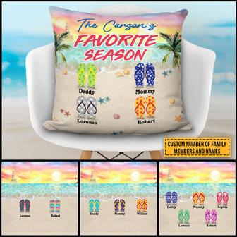 Beach Family Favorite Season Custom Pillow - Family Gift - Thegiftio UK