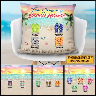 Beach Family Life Is Better Personalized Pillow - Thegiftio UK