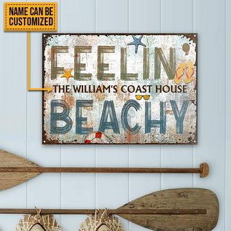 Beach Feelin Beachy Custom Metal Sign - Gift for Friends - Thegiftio UK
