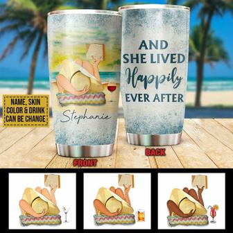 Beach Girl Live Happily Custom Tumbler - Beach Lovers Gift - Thegiftio UK