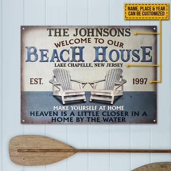 Beach Home By The Water Custom Metal Sign - Gift for Friends - Thegiftio UK