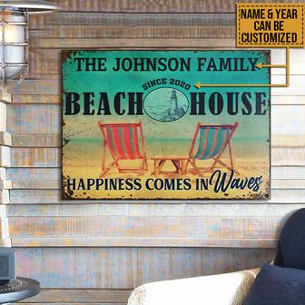 Happiness In Waves Custom Metal Sign - Gift for Beach House - Thegiftio UK