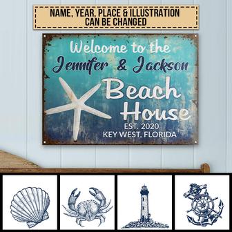 Welcome To Beach House Anchor Custom Metal Sign - Home Gift - Thegiftio UK