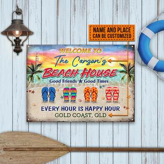 Welcome To The Beach House Custom Metal Sign - Gift for Home - Thegiftio UK