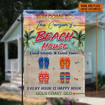 Personalized Beach House Welcome Custom Flag - Gift for Home - Thegiftio UK