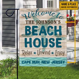 Personalized Beach House Welcome Custom Flag - Gift for Home - Thegiftio UK