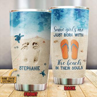 Beach In Their Souls Custom Tumbler - Gift for Beach Lovers - Thegiftio UK
