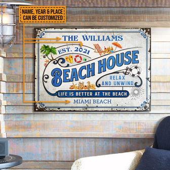 Beach Life Is Better Personalized Metal Sign - Gift for Home - Thegiftio UK