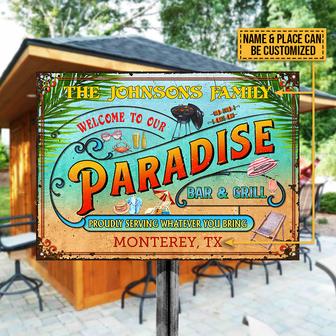 Beach Paradise Personalized Metal Sign - Gift for Friends - Thegiftio UK