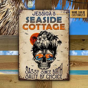 Personalized Beach Skull Sassy Custom Metal Sign - Thegiftio UK