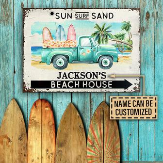 Personalized Beach Sun Surf Sand Metal Sign - Thegiftio UK