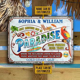 Another Day In Paradise Custom Metal Sign - Beach Gift - Thegiftio UK