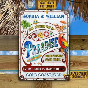 Another Day In Paradise Personalized Metal Sign - Beach Gift - Thegiftio UK