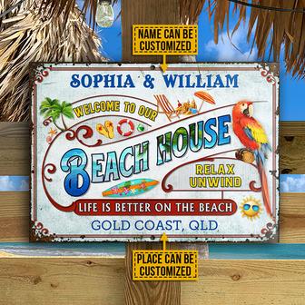 Personalized Beach Surfing Metal Sign - Gift for Beach House - Thegiftio UK